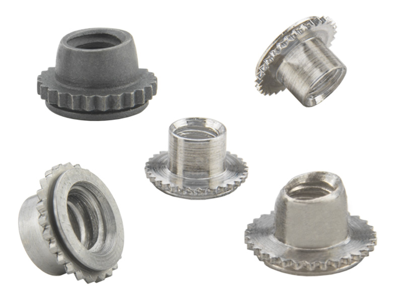 Self-clinching, deformed lock nuts
