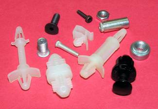 Photo of different fasteners that can be used on a PC Board