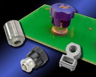 Photo of surface mount fasteners, a spacer, a panel fastener and a right angle fastener