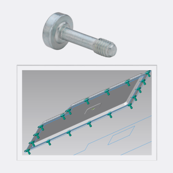 Graphic of an electronics cover using SCB panel screw