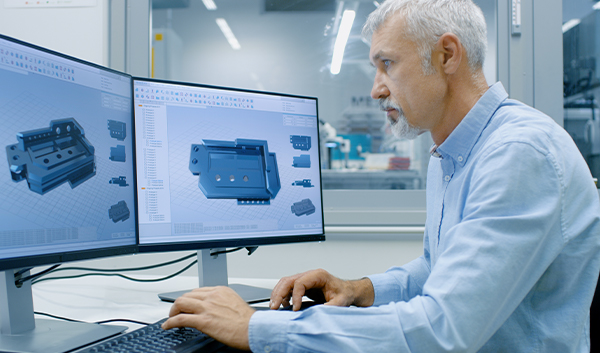 Photo of an engineer designing a car dashboard for GHOST technology