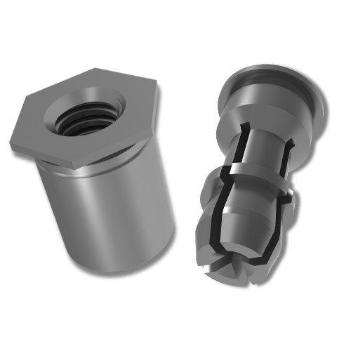 Two varieties of standoff fasteners