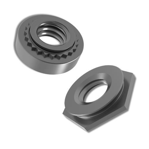 Two varieties of self-clinching nuts