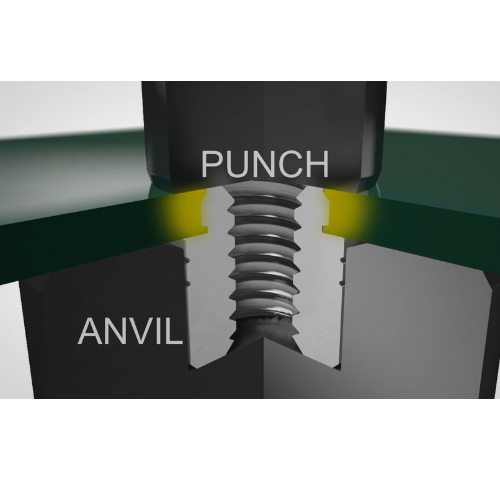 Cross-section of a broaching standoff fastener