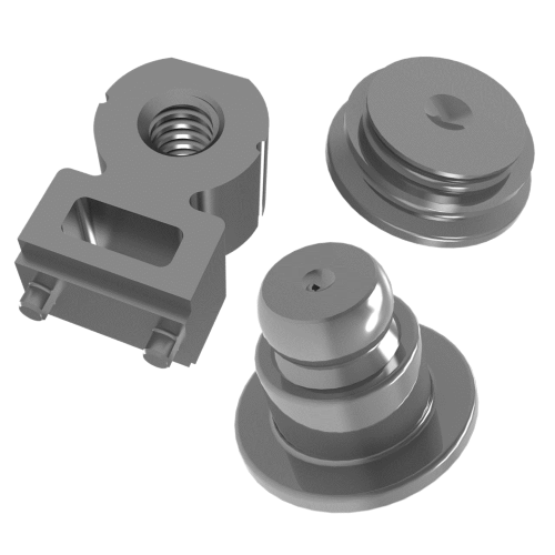 The R'ANGLE®, SPOTFAST®, and TACKPIN® fasteners are all specialty designs found only at PEM