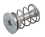 Spring-loaded spinning clinch bolt with no retainer