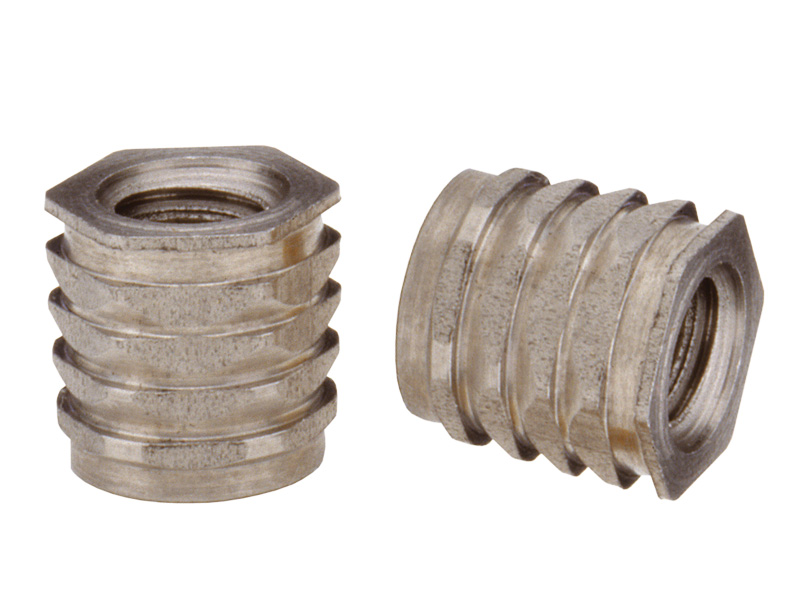 Ribbed threaded insert for press-in applications